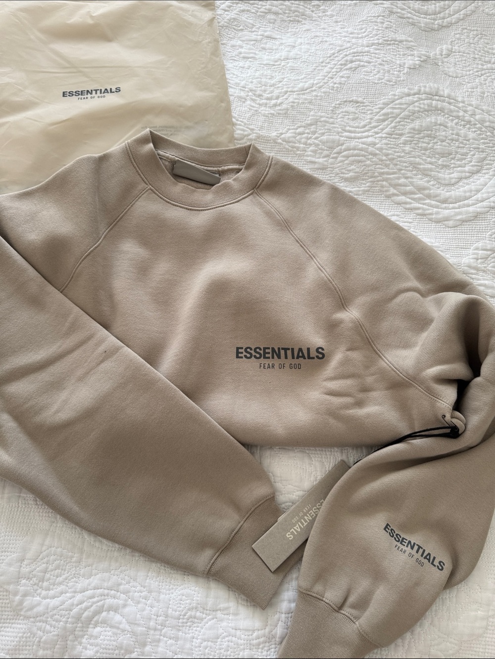 NWT Essentials Fear of God Men’s Taupe Crewneck Sweatshirt